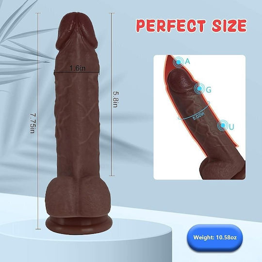 Smd Boytoy Realistic Dildo Realistic Penis Replica Scrotum Suction Cup 19.5cm Black