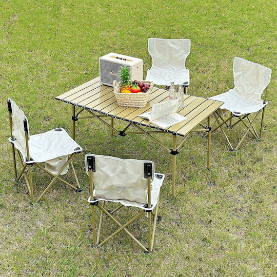 Summertiempo Metallic Camping Table Set Foldable