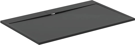 Ideal Standard Rectangular Ceramic Shower Black Ultra Flat S I.life 160x80x3cm