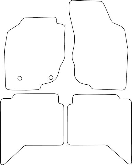 Set Velour Mats Matching Toyota Hilux Vii 2005-2015 Blue Edging