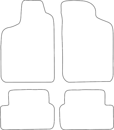 Moltico Satz Vorder- und Hintermatten Universal 4Stück aus Teppichboden Renault Laguna Ford Kante 1998-2001 Blau