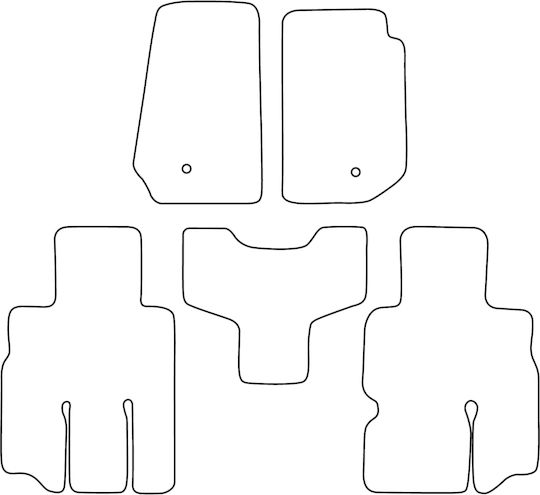 Set Veloursmatten Für Jeep Wrangler III 4/5-Türer 2006-2017 Mit Blauer Kante