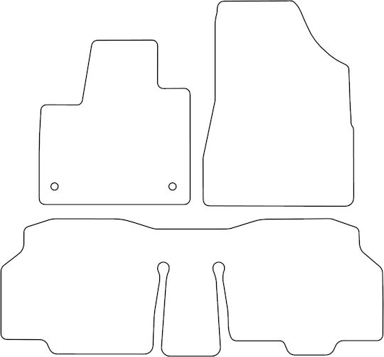 Set Velour Fußmatten Passend Für Renault Kangoo III 2021 5-Sitzer Blaue Kante