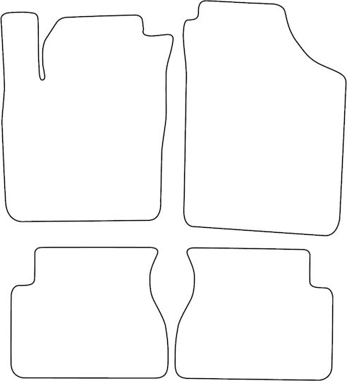 Set Covorașe Velur Potrivite Kia Picanto I 2004-2011 Margine Albastră