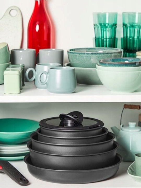 Tefal Ingenio Daily Chef Комплект съдове за готвене от Алуминий Black 12бр