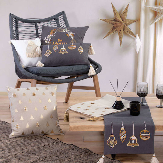 Nef-Nef Homeware Christmas Decorative Pillow chiara Square White 30x30cm Beanie