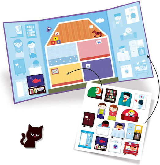 Djeco Reusable Stickers Triptych Home Spaces for Children 1.5+ Years