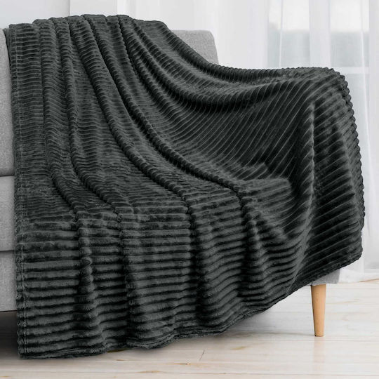 Cotton Market Decke Vlies Übergröße 220x240cm Gray