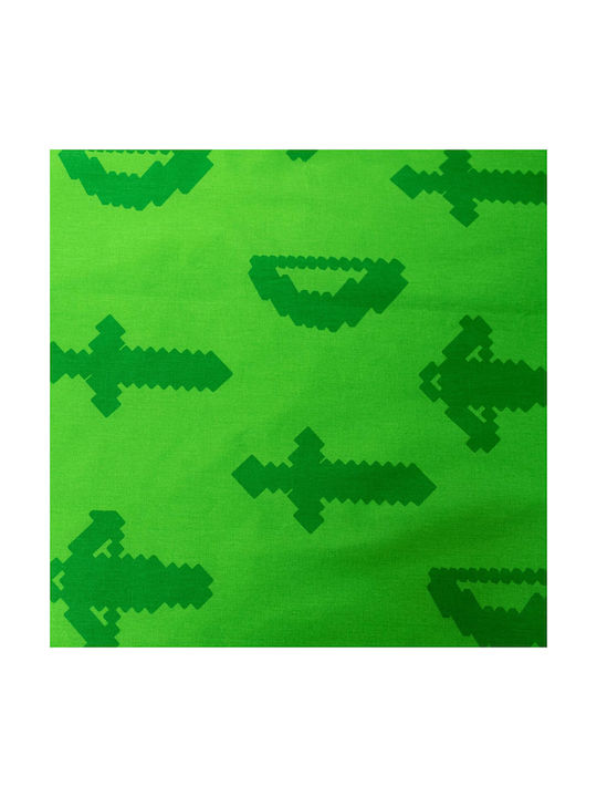 Minecraft Icons Jerry Set Kids Duvet Cover Single with Pillowcase Cotton Light Blue 140x200cm