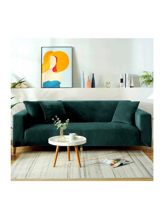 Ubieramy Meble Elastische Abdeckung für Vier-Sitzer-Sofa Bottle Green 1Stück