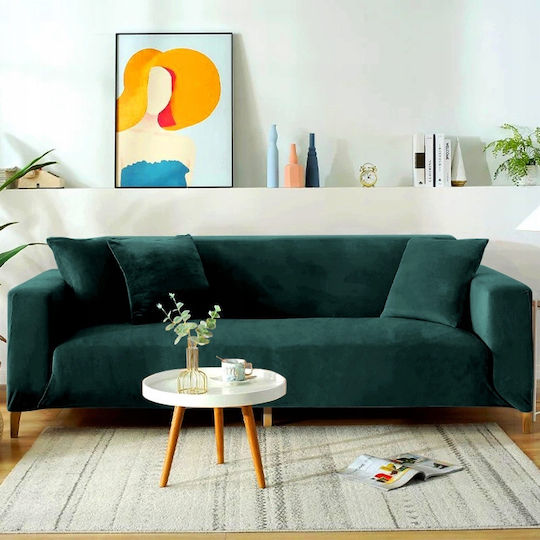 Ubieramy Meble Elastic Cover for Two Seater Sofa Bottle Green 1pcs