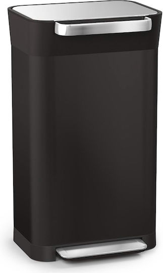 Joseph Joseph Les Collectors Mülleimer aus Inox mit Pedal Schwarz 30lt