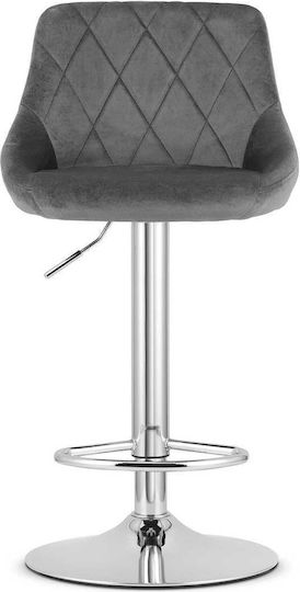Σκαμπό Μπαρ Kast με Πλάτη & Ρυθμιζόμενο Ύψος Gray Velvet 35x34x47εκ.