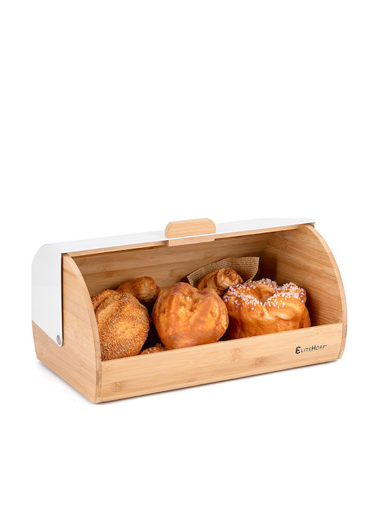 Elitehoff Cutie de pâine din bambus Albă 39x28.5cm