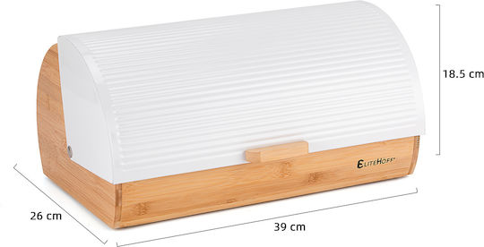 Elitehoff Brotkasten aus Bambus Weiß 39x28.5cm