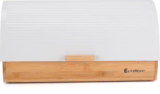 Elitehoff Brotkasten aus Bambus Weiß 39x28.5cm
