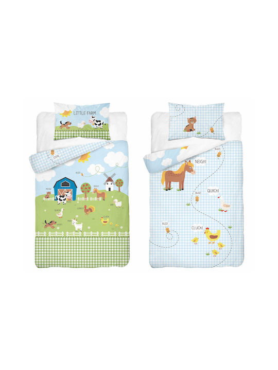 Detexpol Baby Duvet Cover Set With Pillowcase Green 100x135cm