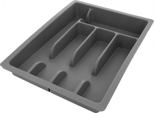 Brunbeste Besteckeinsatz für Schubladen Aufklappbar Kunststoff 47x37.5x6.5cm Grau