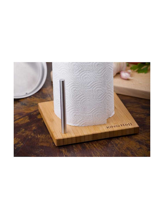 KING Hoff Wooden Paper Towel Holder Gray 16x16x32.5cm KH-3921