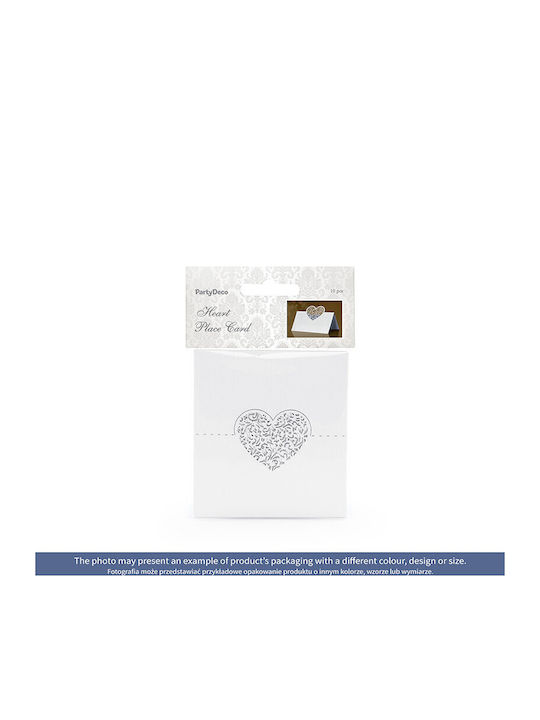 Table Place Cards Heart 9 X 6.5 Cm 1 Pack 10 Pieces