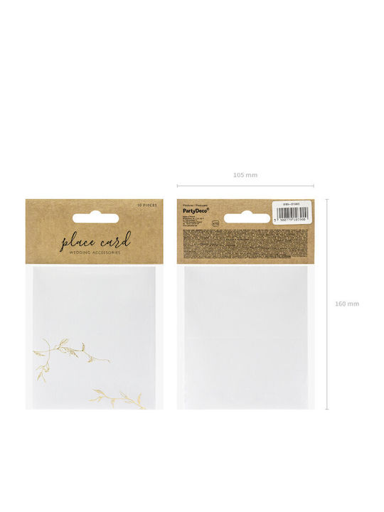 Table Place Cards Branches Gold 9.5x5.5cm 1 Pack 10 Pieces