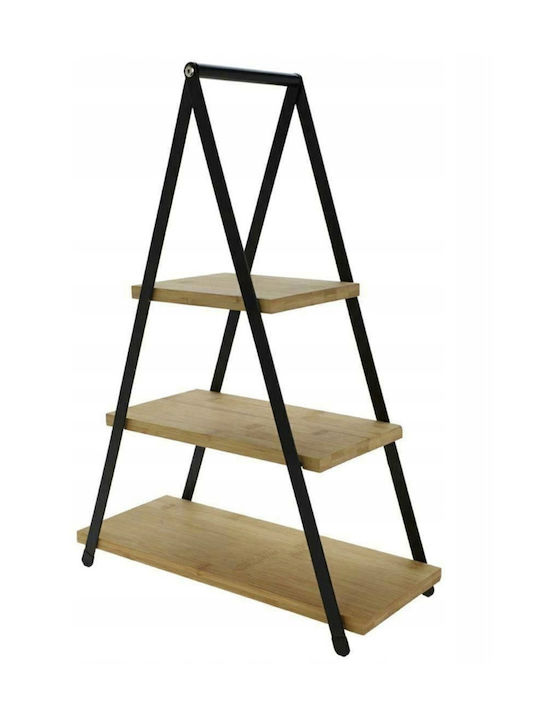 Excellent Houseware Ξύλινη Εταζέρα 3 Ορόφων Καφέ Π38xΜ15xΥ53cm