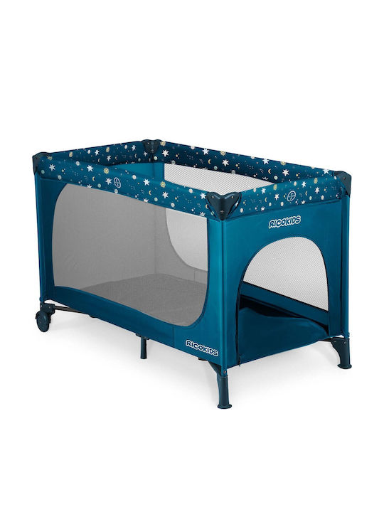 Ricokids Παρκοκρέβατο με Στρώμα Navy Μπλε 65x125cm