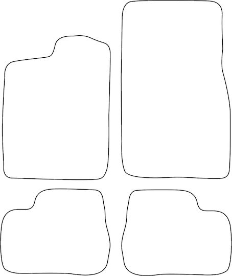 Set Velour Mats Matching Opel Vectra I A 1988-1995 Black Edging