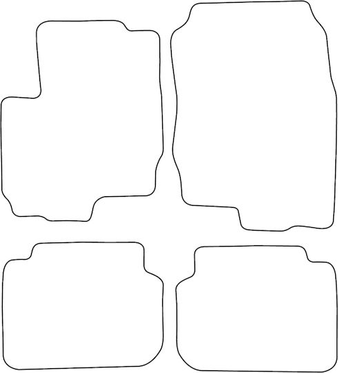 Set Velour Mats Fitting Mitsubishi Colt Vi 2005-2012 5-door Black Edging