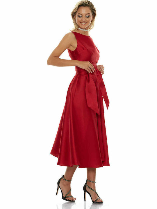 Midi Dress for Wedding / Baptism Satin Cocktail Satin
