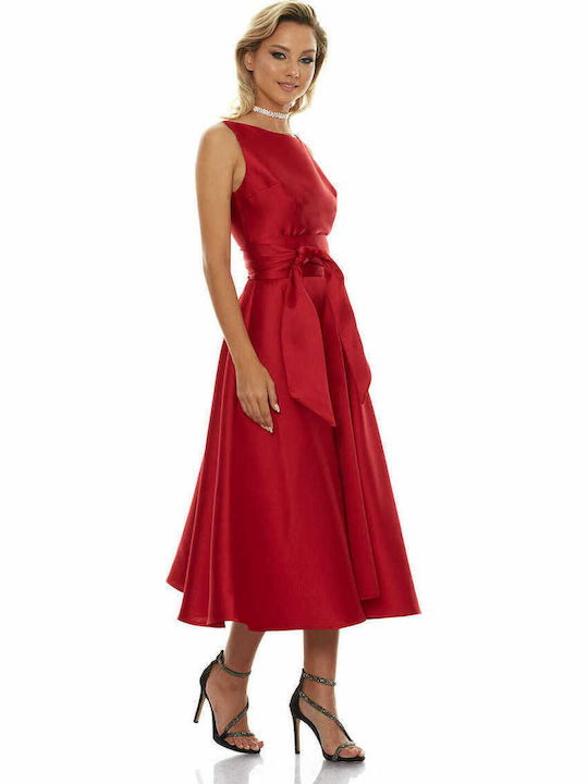 Midi Dress for Wedding / Baptism Satin Cocktail Satin