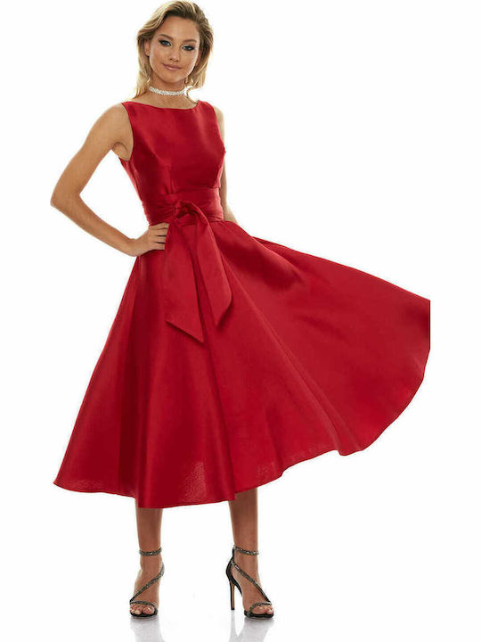Midi Dress for Wedding / Baptism Satin Cocktail Satin