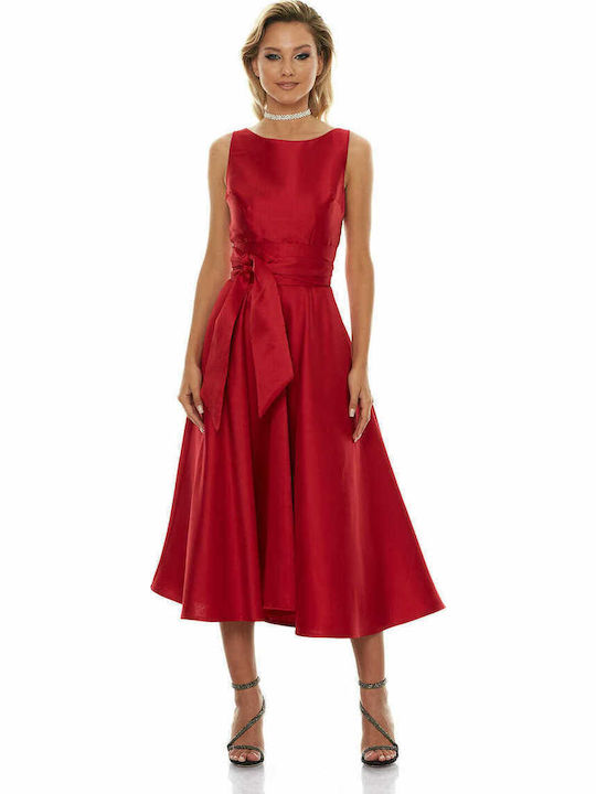 Midi Dress for Wedding / Baptism Satin Cocktail Satin