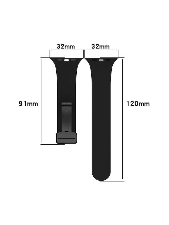Curea Ceas Silicon Bizon L Apple Watch 38 40 41 42mm Negru
