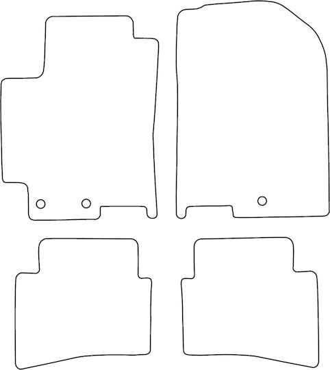 Set Velour Mats Fitting Kia Rio Iv 2017 Red Edging