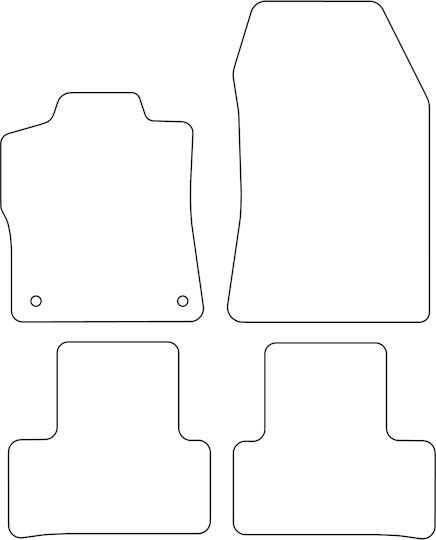 Set Velour Car Mats Fitting Citroen DS 4 II 2021 Red Edging