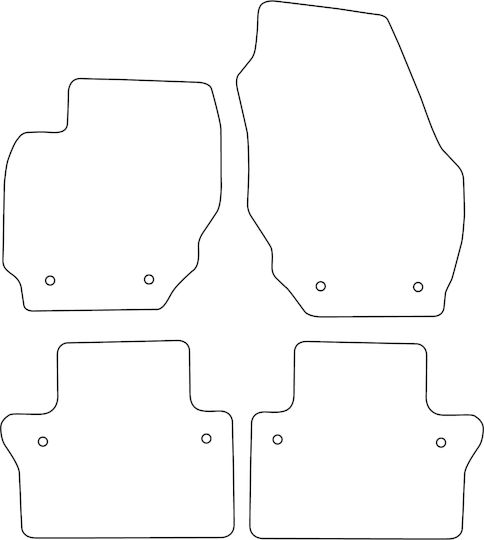 Velours Teppichboden Satz Für Volvo S80 II 2006-2016 Rote Kante