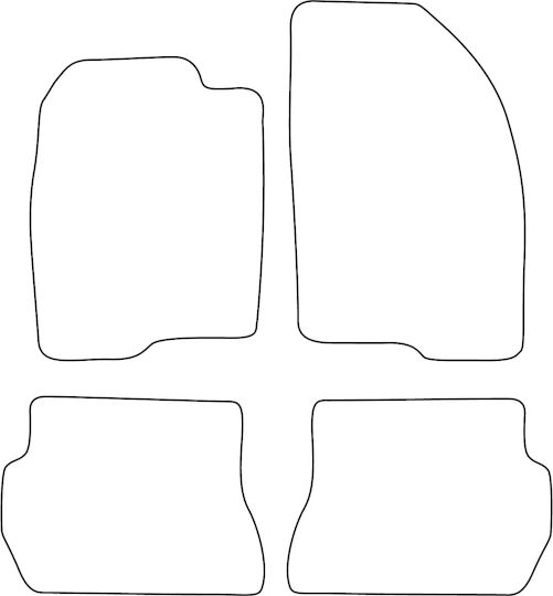 Set Velour Mats Fitting Mazda 2 I 2003-2007 Red Edging