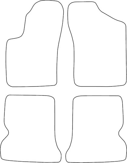 Velour Carpet Car Mats Set Front and Back Matching Fiat Seicento 1998-2005 Black Raised Sides