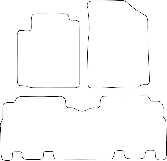 Velour Car Mats Set Compatible Toyota Yaris Verso 1999-2005 Red Edging