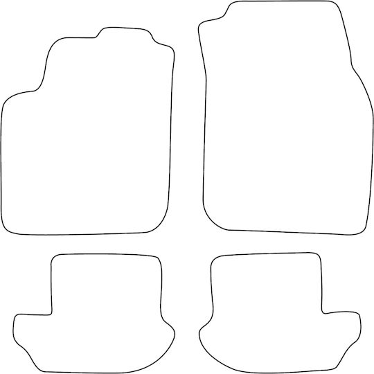 Velour Carpet Car Mats Set Front and Back Ford Ka I 1996-2008 Black Raised Sides