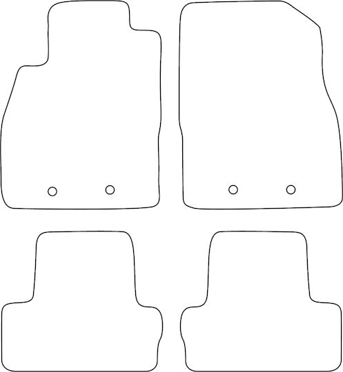 Set Velour Mats Fitting Opel Ampera 2012-2014 Red Edging