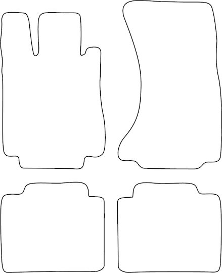 Set Velour Mats Fitting Mercedes S-class W220 4-matic 1998-2005 Red Edging