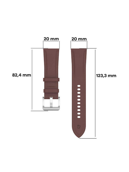 Curea Bizon Strap Ceas Casual 20 Mm Galaxy Watch FE 7 6 6 Classic 5 5 Pro 4 4 Classic Maro Închis