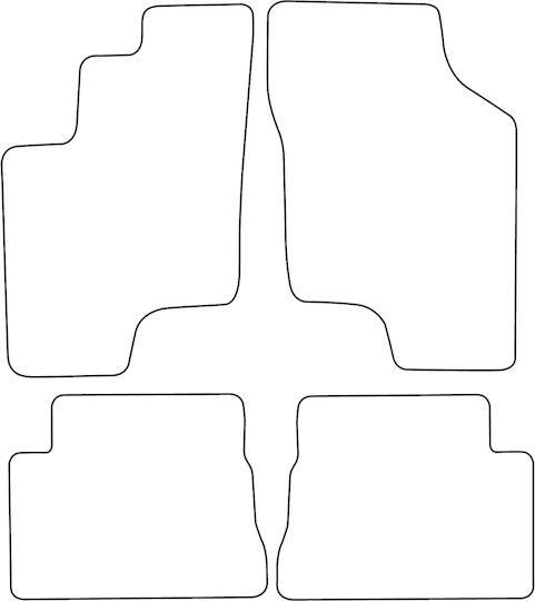 Set Velour Mats Fitting Hyundai Getz 2002-2011 Blue Edging