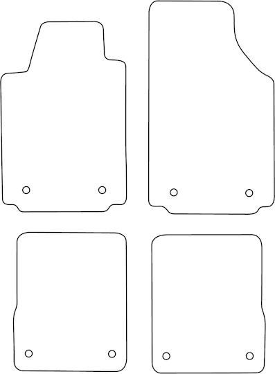 Set Velour Mats Matching Audi A2 1999-2005 Blue Edging