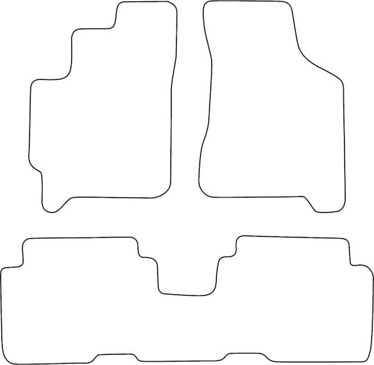 Velour Carpet Set Matching Kia Carens Ii 5-seat 2002-2006 Red Edging