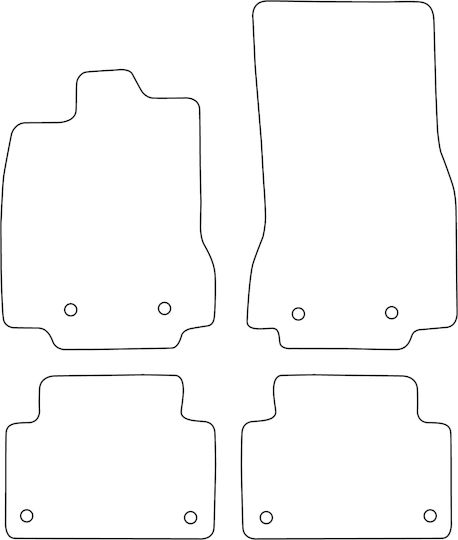 Set Velour Mats Matching Jaguar Xf I 2008-2015 Blue Edging