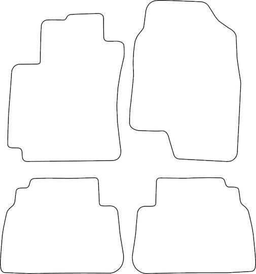 Velour Carpet Car Mats Set Front and Back Chevrolet Epica 2006-2012 Red Raised Sides