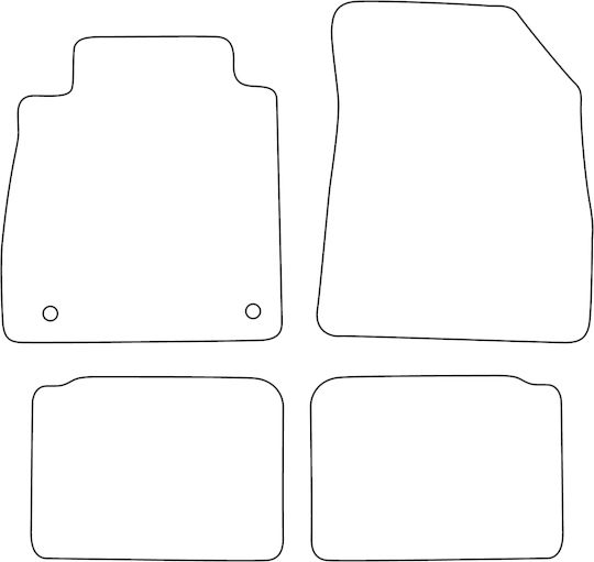 Set Covorașe Velur Compatibile Nissan Micra V K14 2017 Margine Roșie